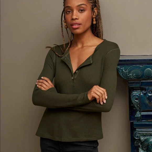 La ligne green waffle Henley size small - Picture 4 of 7